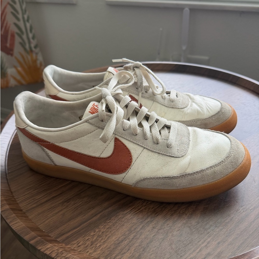 Nike Men’s Sneakers White Tan Gum with Rust Swoosh